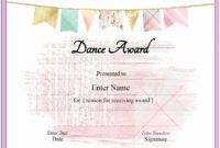 50 Dance Certificate Templates For Word Ufreeonline Template Intended For Dance Award Certificate Templates