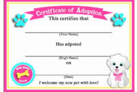 50 Off Sale Puppy Dog Adoption Certificates Instant For Quality Puppy Birth Certificate Free Printable 8 Ideas