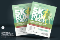 5K Runwalk Event Flyer Poster Corporate Identity Template For Printable 5K Race Certificate Template