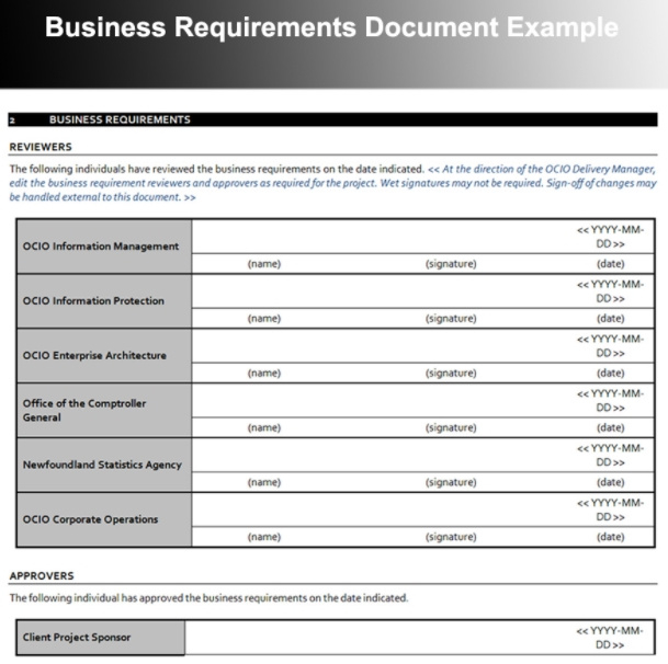 6 Business Requirements Document Template Template With Sample Business Requirement Document Template