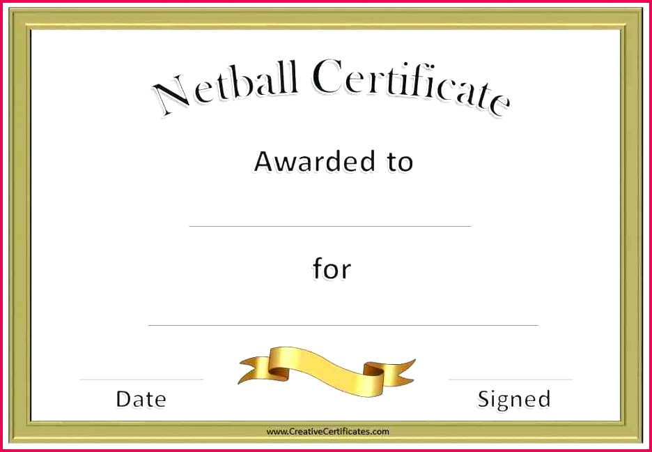 6 No Border Award Certificate Template 74055 Fabtemplatez Pertaining To Netball Certificate