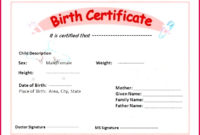6 Reborn Birth Certificate Template 46725 Fabtemplatez With Regard To Best Baby Doll Birth Certificate Template