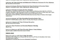 6 Weekend Schedule Templates Free Word Excel Pdf Within Class Reunion Agenda Template