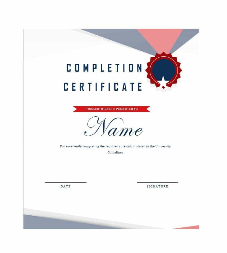 6 Work Completion Certificate Formats In Word With Dance Certificate Templates For Word 8 Designs