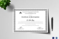 64 Printable Certificate Templates Psd Ai Vector Eps Throughout Best Certificate Of Participation Template Pdf