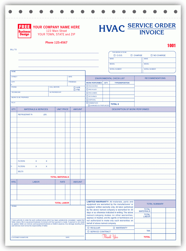 65323 Hvac Invoices Service Orders Throughout Free Hvac Business Plan Template