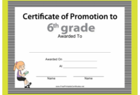 6Th Grade Certificate Of Promotion Template Download With Grade Promotion Certificate Template Printable