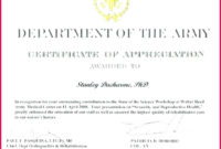 7 Army Certificate Of Achievement Memo Template 02883 Regarding Army Certificate Of Achievement Template