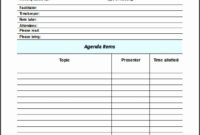 7 Free Agenda Templates For Meetings Sampletemplatess In How To Create An Agenda Template