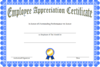 7 Free Employee Appreciation Certificate Template Ideas With Regard To Printable Certificate Of Recognition Templates Free