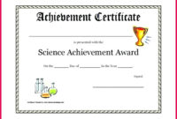 7 Music Achievement Award Certificate Templates 77357 Inside Science Achievement Award Certificate Templates