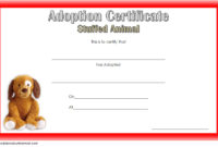 7 Stuffed Animal Adoption Certificate Editable Templates Inside Cat Adoption Certificate Templates