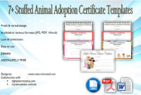 7 Stuffed Animal Adoption Certificate Editable Templates Throughout Cat Adoption Certificate Template 9 Designs