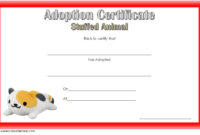 7 Stuffed Animal Adoption Certificate Editable Templates Within Stuffed Animal Birth Certificate Templates