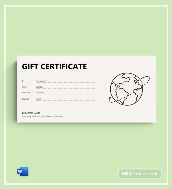 72 Free Gift Certificate Templates Word Doc Pdf Throughout Amazing Travel Gift Certificate Templates
