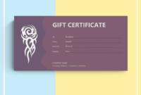 72 Free Gift Certificate Templates Word Doc Pdf With Regard To Awesome Tattoo Gift Certificate Template