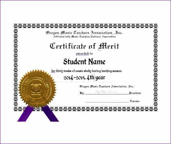 8 Award Of Excellence Certificate Template Excel With Regard To Printable Merit Certificate Templates Free 10 Award Ideas
