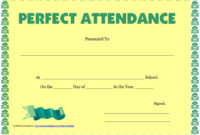 8 Free Sample Attendance Certificate Templates Printable Throughout Amazing Perfect Attendance Certificate Template Free