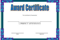 8 Printable Perfect Attendance Certificate Template Designs In Sobriety Certificate Template 10 Fresh Ideas Free