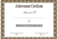 8 Printable Perfect Attendance Certificate Template Designs Pertaining To Best Attendance Certificate Template Word