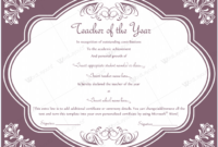 89 Elegant Award Certificates For Business And School Events Within Amazing Best Teacher Certificate