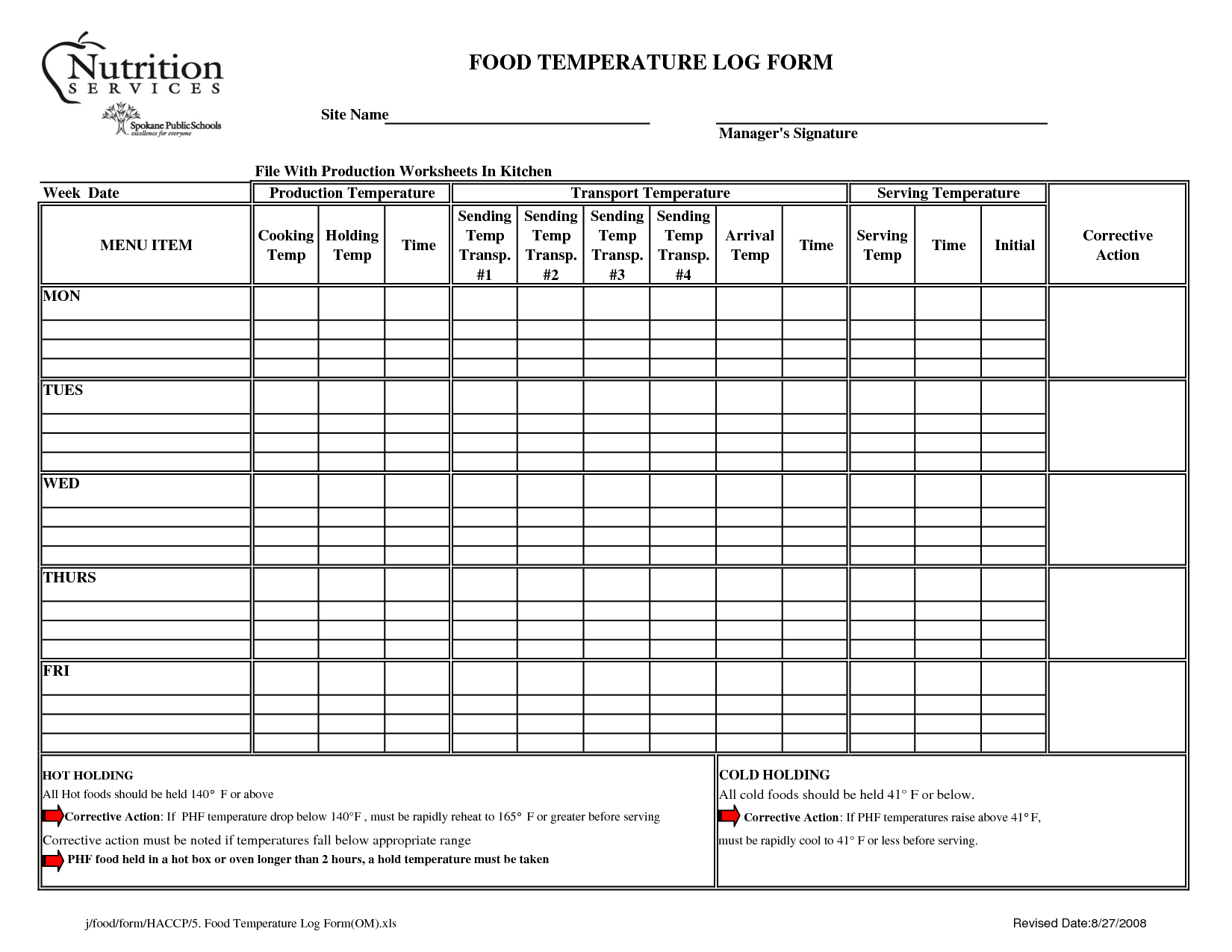 9 Best Images Of Temperature And Thermometer Worksheets In Temperature Log Sheets Template