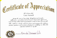 9 Certificate Of Appreciation Online Sampletemplatess With Awesome Volunteer Award Certificate Template