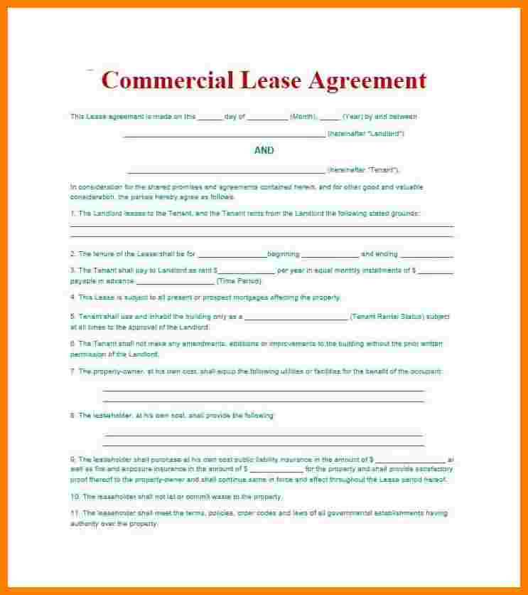 9 Commercial Lease Agreement Template Word Ledger Review In Business Lease Proposal Template