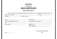 9 Death Certificate Template Free Sample Example For Blank Death Certificate Template 7 Documents