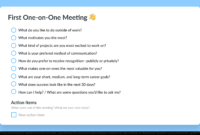 9 Questions For Your First Oneonone Meeting With A New Regarding Quality All Hands Meeting Agenda Template