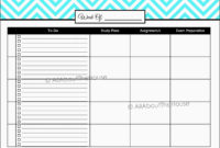 9 Student Assignment Planner Template In Excel In Agenda Template For Students