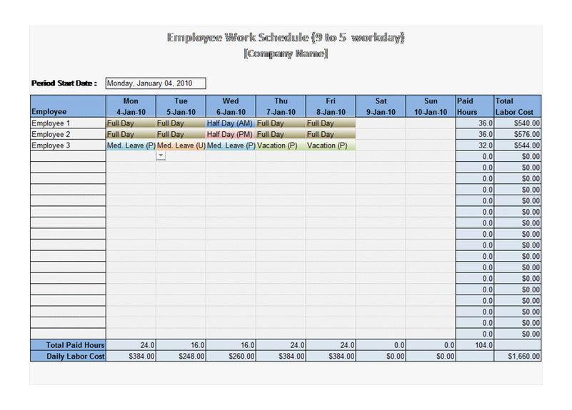 9 To 5 Work Schedule Template 9 To 5 Work Schedule Within Quality Multi Day Meeting Agenda Template