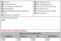 A Sample Incident Response Report Form Enterprise Pertaining To Security Incident Log Template