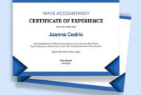 Accountant Job Experience Certificate Template Word In Template Of Experience Certificate