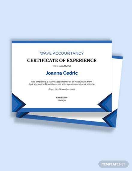 Accountant Job Experience Certificate Template Word In Template Of Experience Certificate