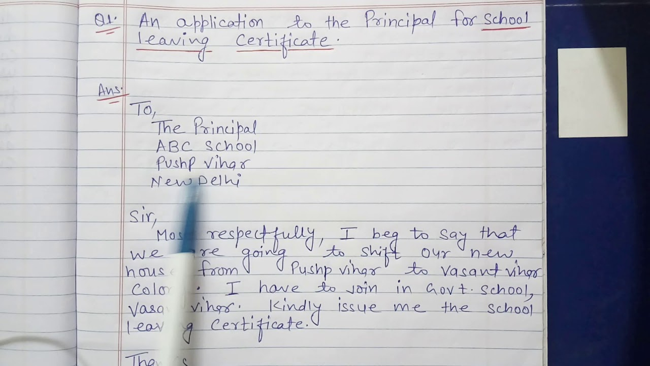 Application To The Principle For School Leaving Throughout School Leaving Certificate Template