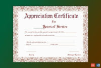 Appreciation Certificate For Years Of Service Gct Inside Certificate For Years Of Service Template
