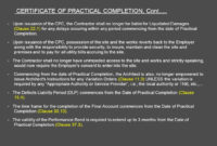 Architect&amp;#039;S Certification Under The Pam Contract 2006 With Regard To Free Jct Practical Completion Certificate Template