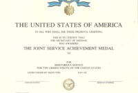 Army Achievement Medal Certificate Template Emetonlineblog In Certificate Of Achievement Army Template