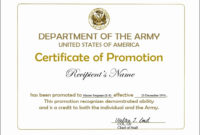 Army Promotion Certificate Template Stcharleschill Template Regarding Best Promotion Certificate Template