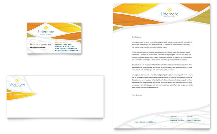 Assisted Living Business Card Letterhead Template Design For Non Medical Home Care Business Plan Template