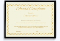 Award Certificate Golden Ropes Word Layouts Inside Awesome Award Certificate Templates Word 2007