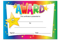 'Award' Certificates 16 X A6 Cards Schoolsteachers With Awesome Star Student Certificate Template