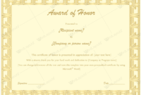Award Of Honor 08 Word Layouts Intended For Honor Award Certificate Templates