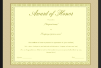 Award Of Honor Certificate Template Editable For Word In Best Honor Certificate Template Word 7 Designs Free