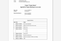 Awesome Project Meeting Agenda Template Audiopinions Pertaining To Printable Project Management Meeting Agenda Template