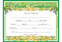 Baby Birth Certificate Template Download Printable Pdf With Free Fillable Birth Certificate Template