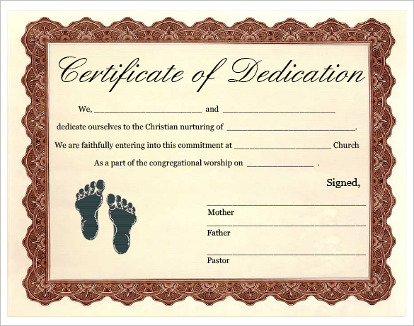 Baby Dedication Certificate Template Business In Printable Baby Shower Gift Certificate Template Free 7 Ideas