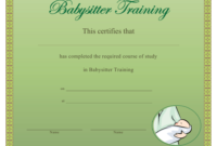 Babysitter Training Certificate Template Download Throughout Babysitting Certificate Template