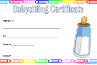 Babysitting Certificate Template 8 Latest Designs In Throughout 7 Babysitting Gift Certificate Template Ideas